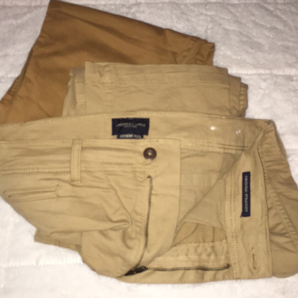 Two Pair AE Original Straight Khakis - Picture 3 of 5